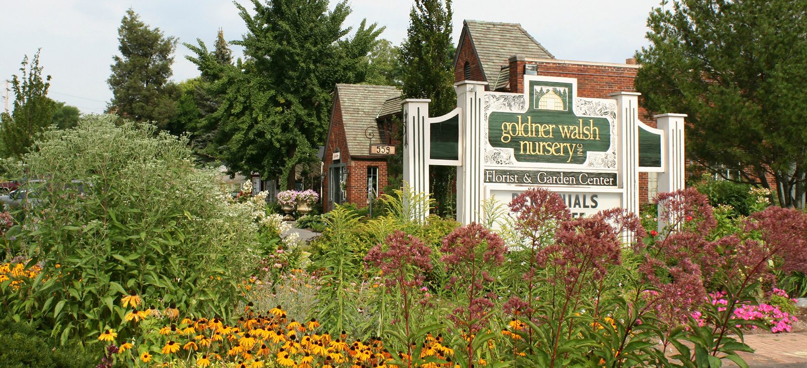 The Goldner Walsh sign and gardens on Orchard Lake Road