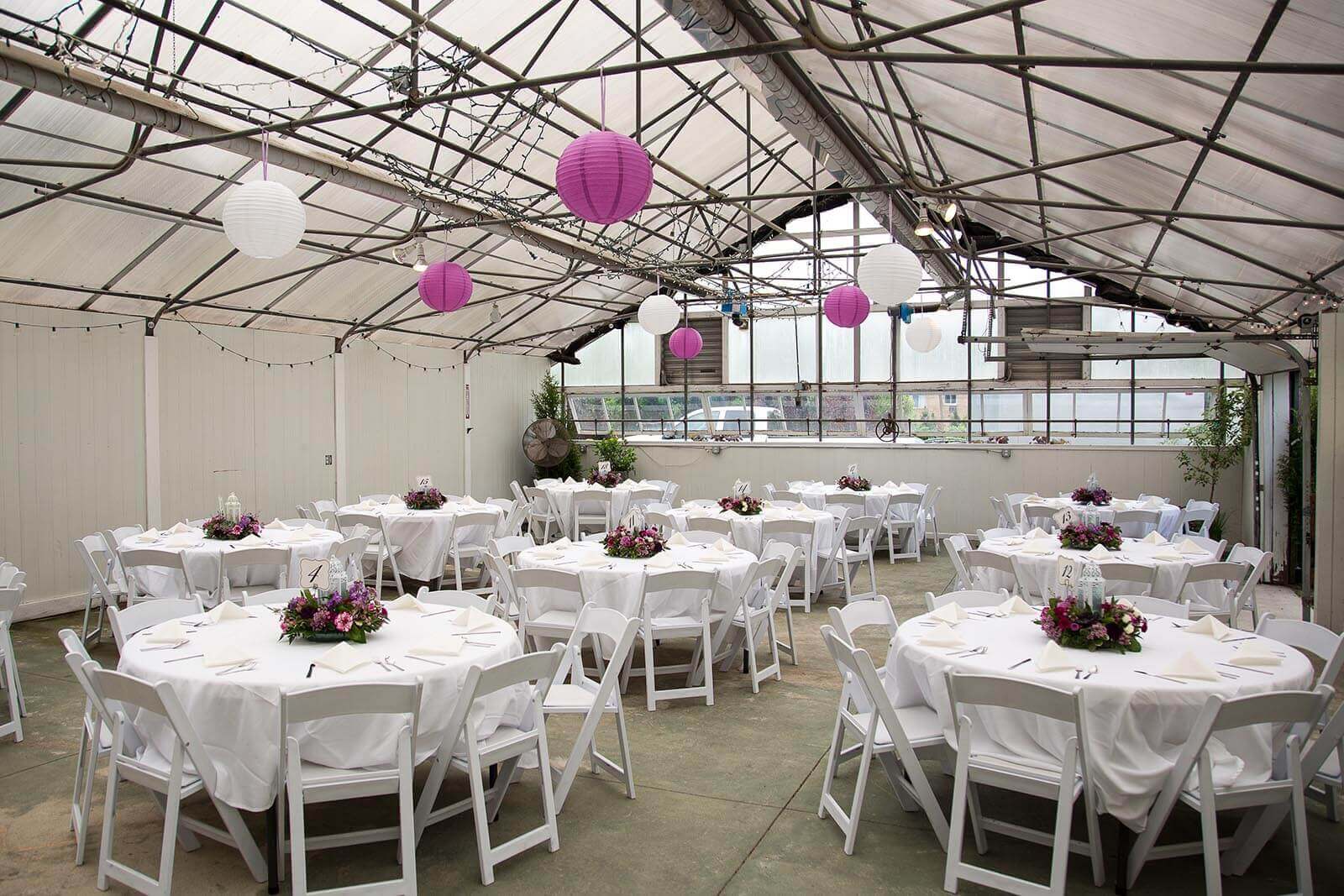 Tables arranged in the Celebration Space